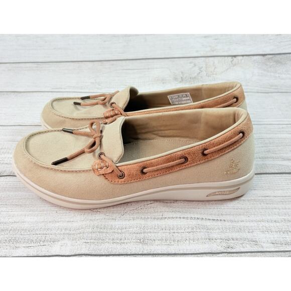 Skechers ArchFit Uplift Shoreline Boat Slip On Shoes Tan Size 10 - Picture 2 of 8